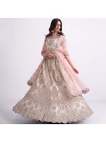 Nice Looking Off White Net Silk Party Wear Designer Lehenga Choli